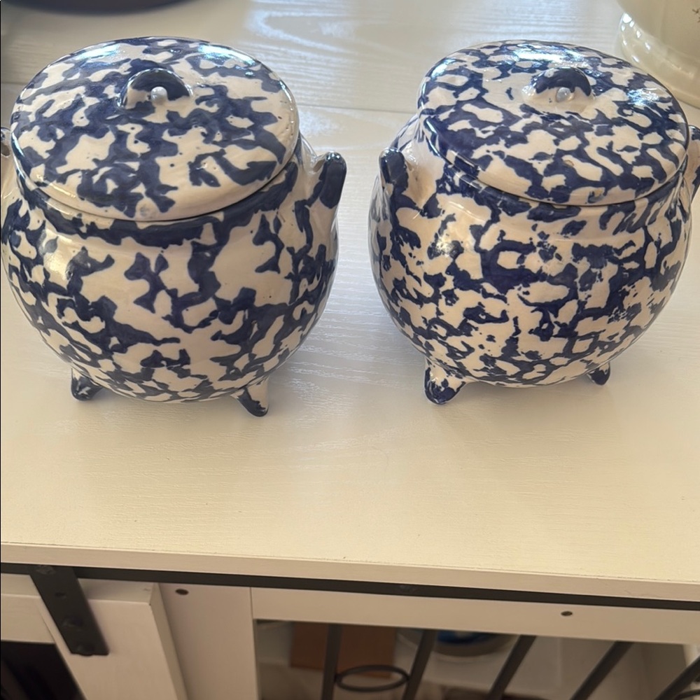 Blue and White Ceramic Tea Jars